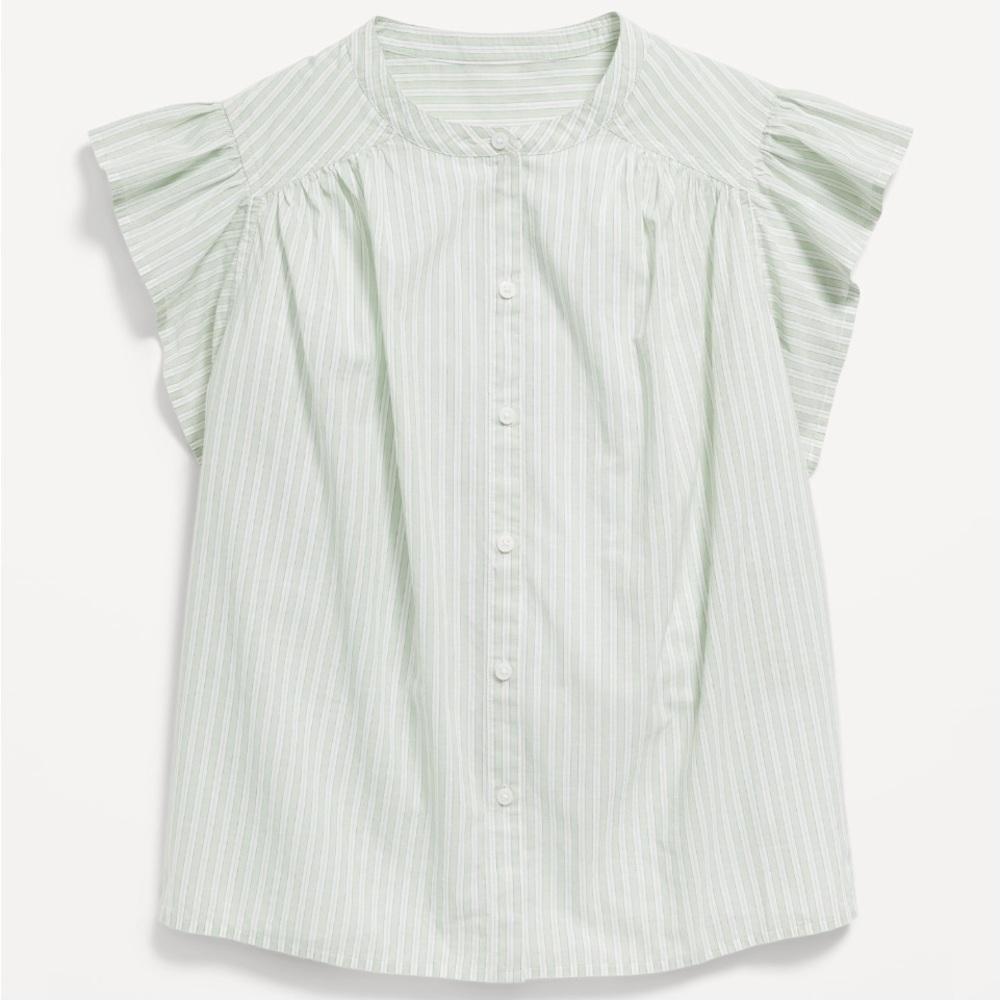 Old Navy Green Striped Blouse